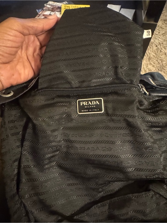 Authentic Prada Tessuto Vela Nylon Double Pocket Small Backpack Navy Blue main image 6